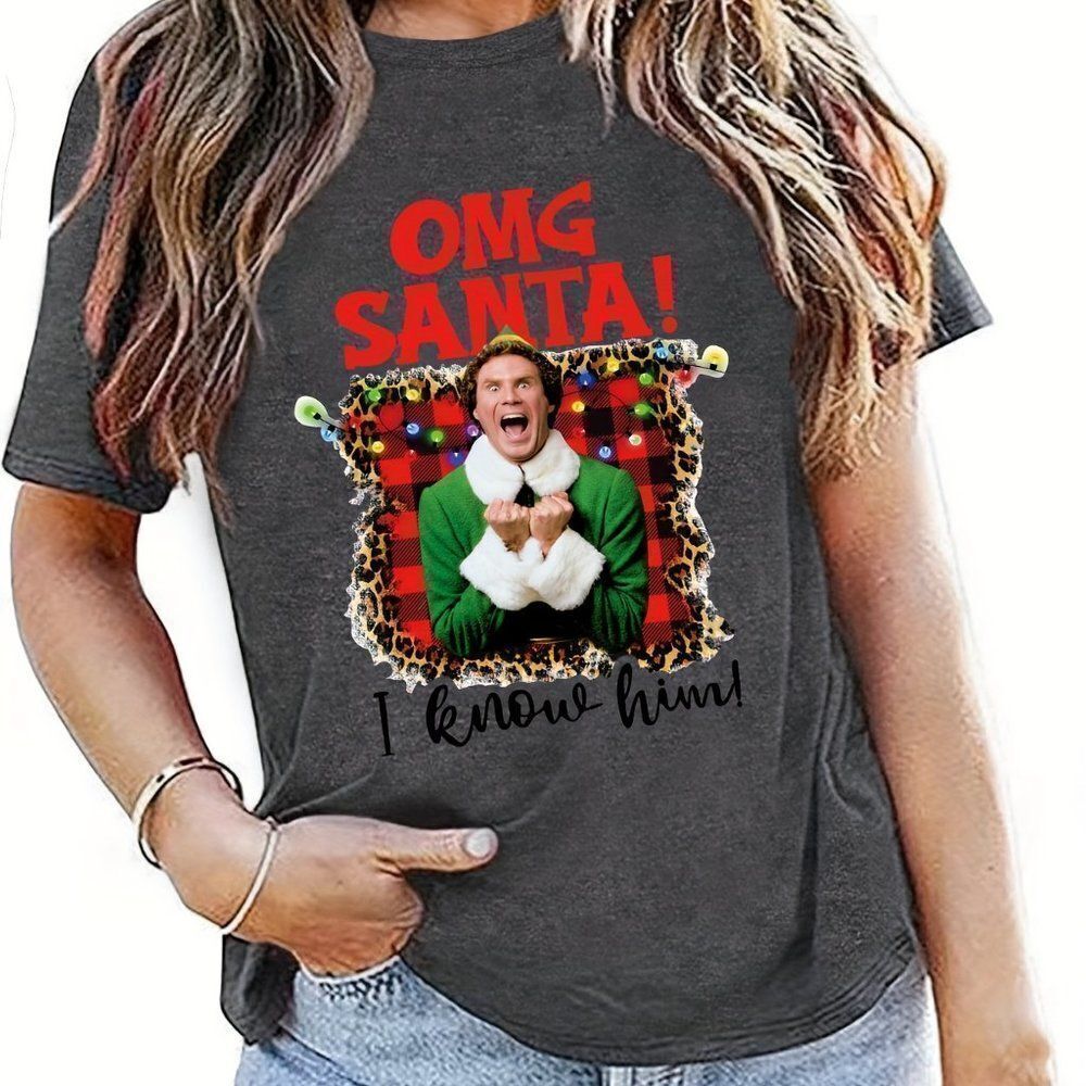 SALE! The ELF Christmas Tee Casual Short Sleeve Crew Neck Sz‎ M & L